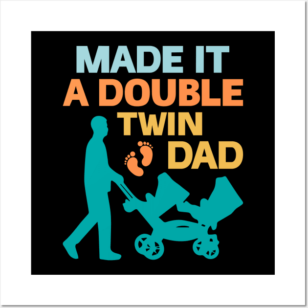 Father Of Twins New Baby Gift For Men Father day Wall Art by Patch Things All